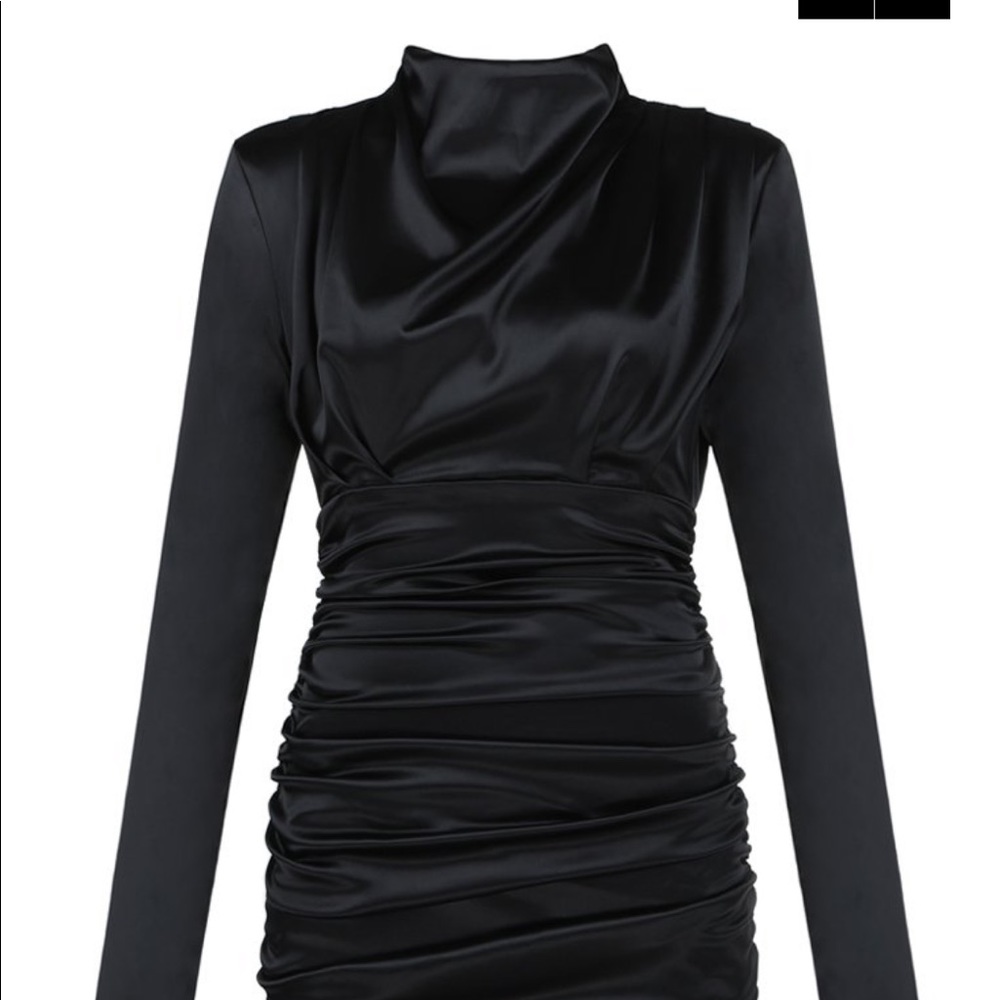 Sexy black ruched dress